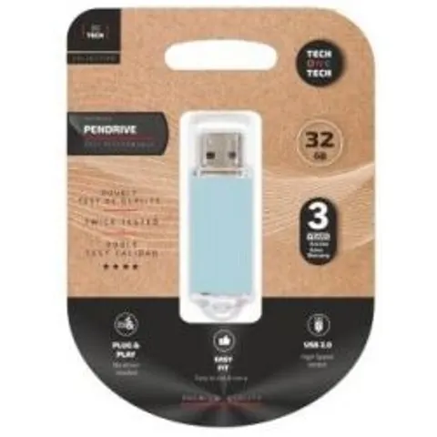 Pendrive 32GB Tech One Tech Basic USB 2.0 - Azul Cielo – imagen 1