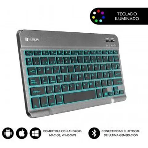 Teclado Compacto Inalámbrico por Bluetooth Subblim Smart Backlit - Gris – imagen 1