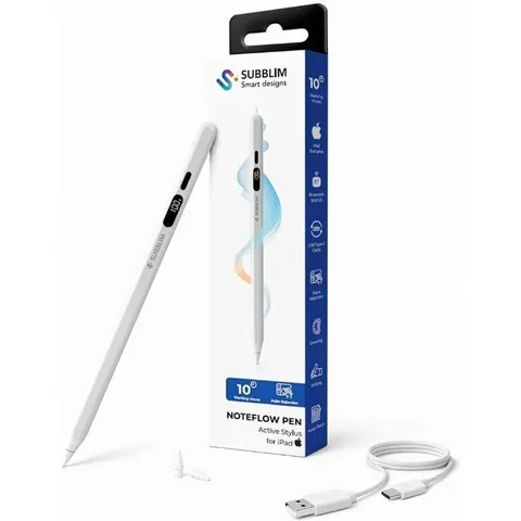 Lápiz Electrónico Subblim NoteFlow Pen para iPad/ Blanco – imagen 1