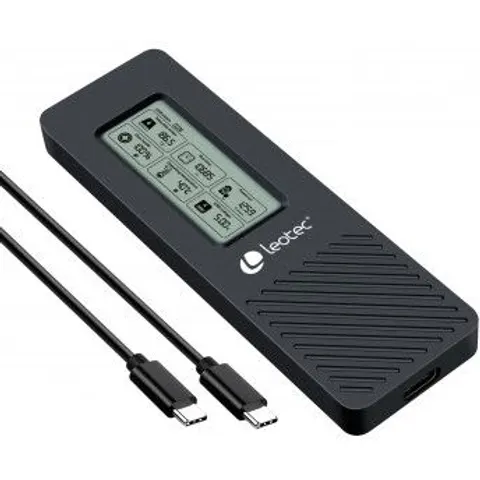 Leotec CAJA EXTERNA PARA DISCOS M.2 NVME CON PANEL LCD – imagen 1