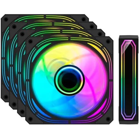 Pack 4x Ventiladores Infinity Pro ARGB 120mm (Negro) - COOLBOX – imagen 1