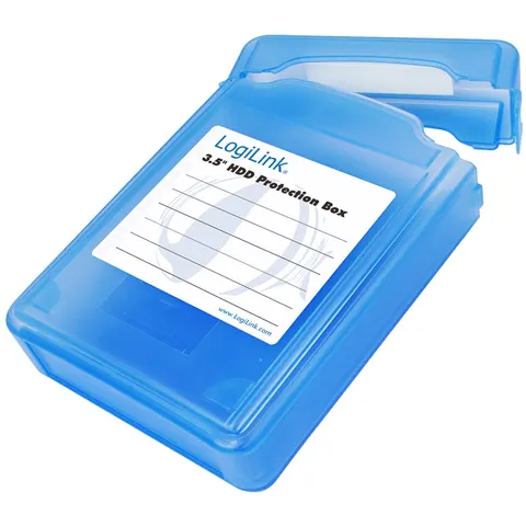 Afsluitbare bescherm box voor 3,5'' HDD / blauw – afbeelding 1