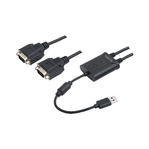 LogiLink USB 2.0 - 2 x RS232 Adapterkabel – Bild 1