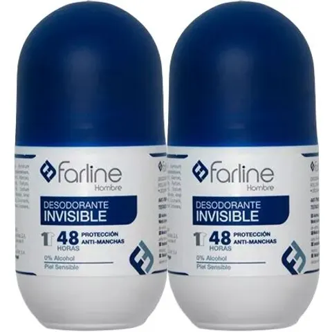 Farline Hombre Desodorante Invisible 2x50ml – imagen 1
