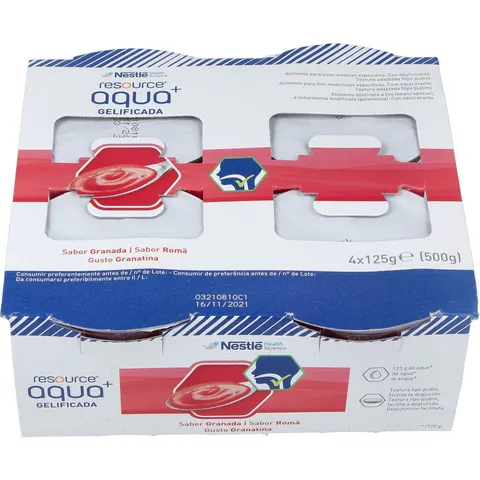 Meritene resource aqua+ gelificada granada 4tarrinas – imagen 1