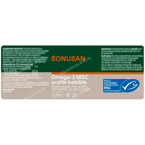 Bonusan omega 3 msc aceite bebible 58ml. – imagen 1