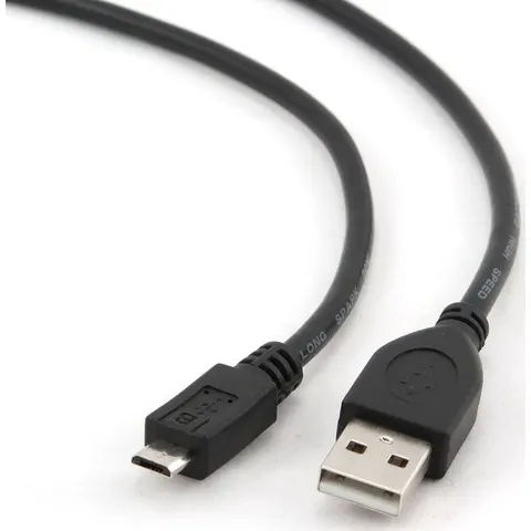 USB 2.0 A to Micro USB B Cable GEMBIRD (1 m) Black – afbeelding 1