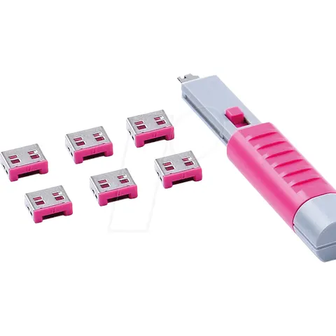 SmartKeeper Basic "USB-A Port" Blocker pink 6 Stk.+Key – Bild 1