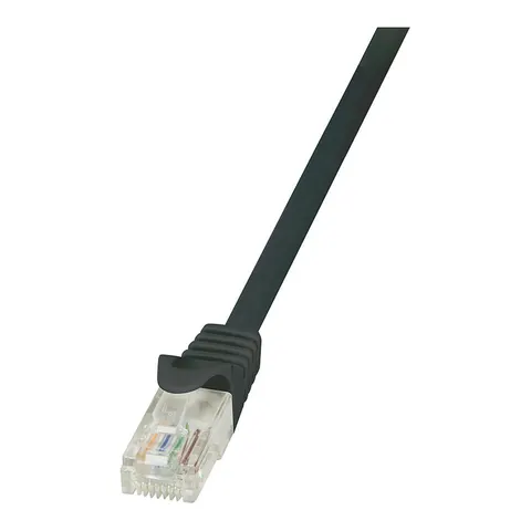 LogiLink Patchkabel, Kat. 5e, U/UTP, 0,25 m, schwarz – Bild 1