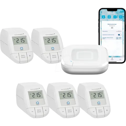 HOMEMATIC IP HMIP HAP2-ETRVB5 - Heating starter bundle for 5 radiators – image 1