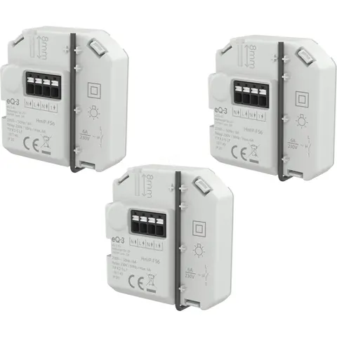 HOMEMATIC IP HMIP FS6-3 - Switch Actuator (6 A) - Flush-Mount, 3-Pack – image 1