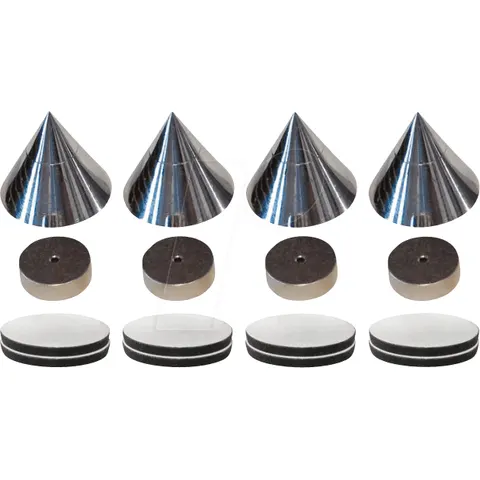 DYNAVOX 204605 - Spikes/absorbers, four-pack, chrome – image 1