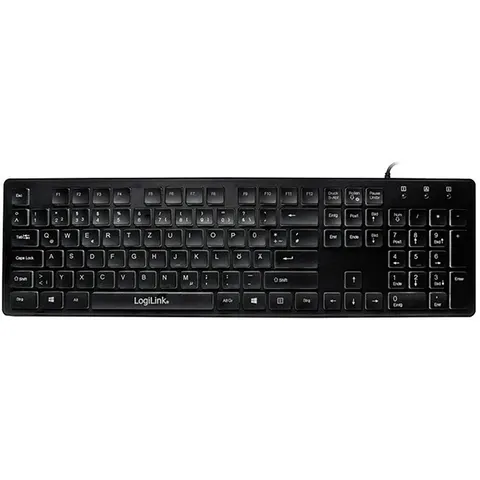 LogiLink Beleuchtete Tastatur, kabelgebunden, schwarz – Bild 1