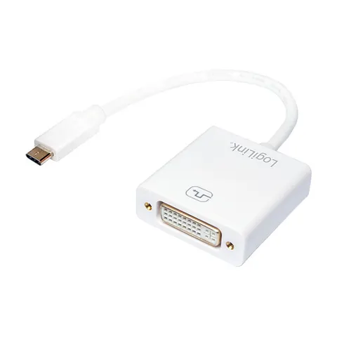 LogiLink USB-C - DVI Adapterkabel, weiß – Bild 1
