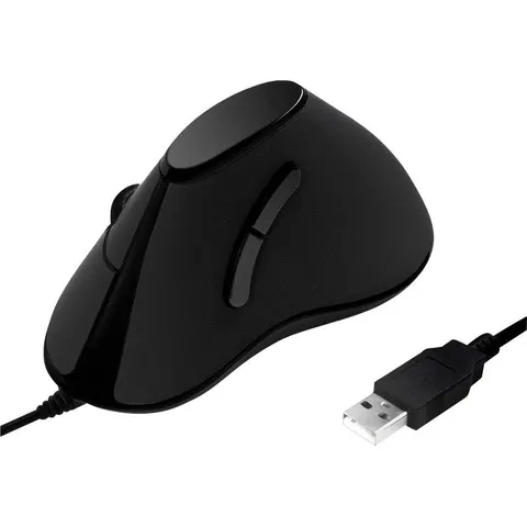 LOGILINK Ergonomic-Maus ID0158, USB, vertical, schwarz – Bild 1