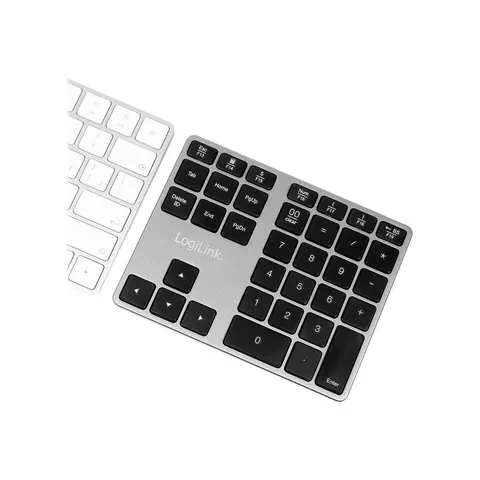 LogiLink ID0187 numeric keypad Universal Bluetooth Aluminium. Black – image 1