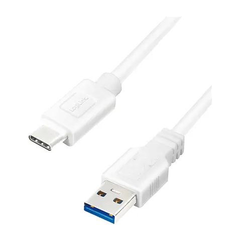 LogiLink USB 3.2 Kabel, USB-A - USB-C Stecker, 1,0 m, weiß – Bild 1