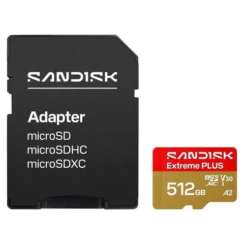 SanDisk Extreme PLUS 512 GB MicroSDXC UHS-I Klasse 3 – afbeelding 1