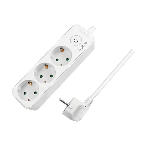 Logilink Outlet Strip, 3 safety sockets, white – Bild 1
