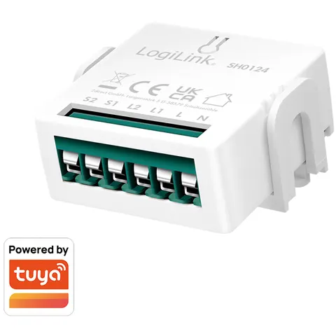 LogiLink WiFi Smart switch module.2-Gang. flush mounted. Tuya compatib – image 1