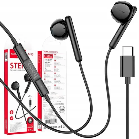 Handsfree USB-C HOCO M93, Schwarz – Bild 1