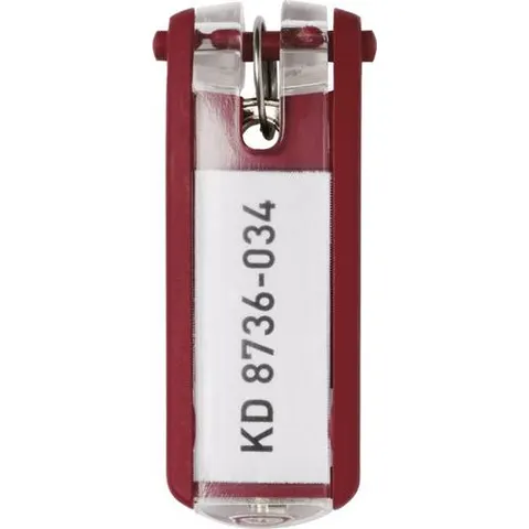 Durable Key Clips Organisational Label Hooks 6 Pack Red – image 1