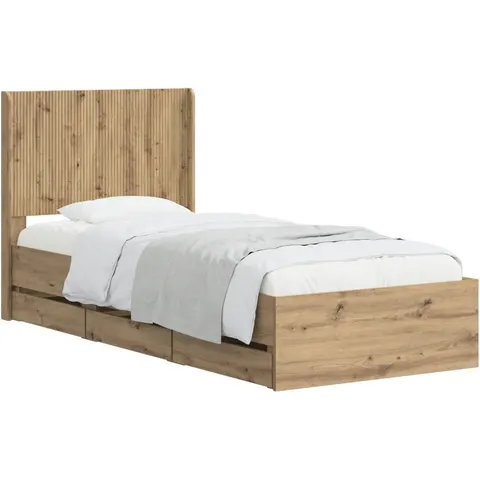 Brayden Studio Bed Frame Artisan Oak 140 x 190cm – image 1