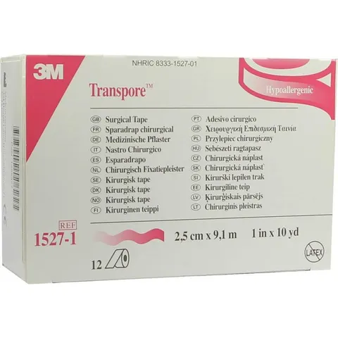 Transpore 2,5 cmx9,1 m Pflaster – Bild 1