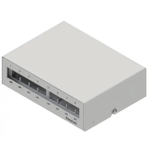 EASYLAN CKVPL0081E - Keystone substructure panel, 8 port, RAL7035 – image 1