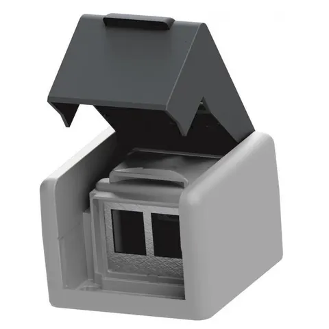 EASYLAN CKVDAP92 - Keystone module holder, preLink / fixLink, 2 port, IP44 – image 1