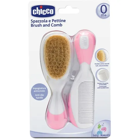 Chicco Borstel En Kam Junior Wit/roze 2-delig – afbeelding 1