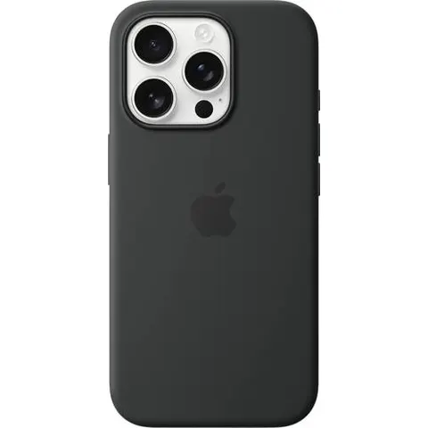 Apple iPhone 16 Pro Silikon Case mit MagSafe, Schwarz – Bild 1
