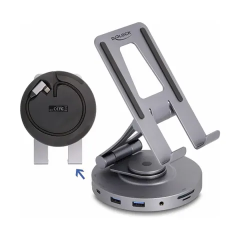 DeLOCK 88017 laptop dock/port replicator – Grau – Bild 1