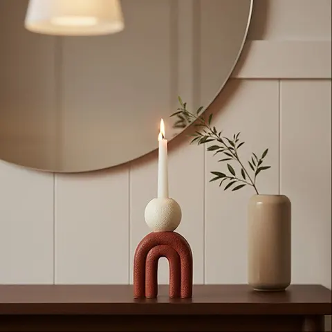 Candle Holder with Red Base | Utica – image 1