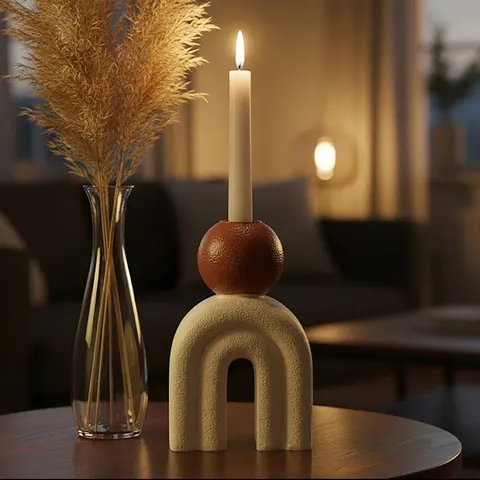 Candle Holder with Cream Base | Utica – image 1