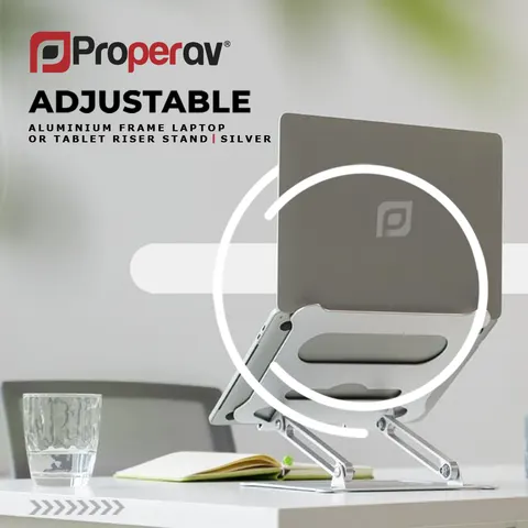 ProperAV Desk Stand for Laptops & Tablets - Silver – image 1