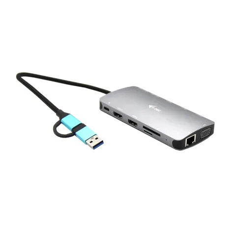 I-TEC USB-C Metal Nano Dock 3xDisplay+PD – Grau – Bild 1