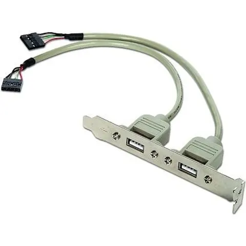 Pin Header bracket USB2.0 (v) - 2x USB-A (v) - 0,25 meter – afbeelding 1