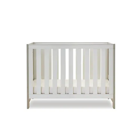 Obaby Nika Mini Cot Bed - Grey Wash + White - No Mattress – image 1
