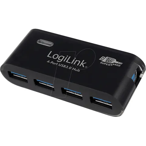 LogiLink USB 3.0 4x 5000 Mbit/s Black – image 1