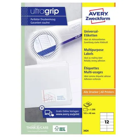 Avery-3424-ILC Etiketten – afbeelding 1