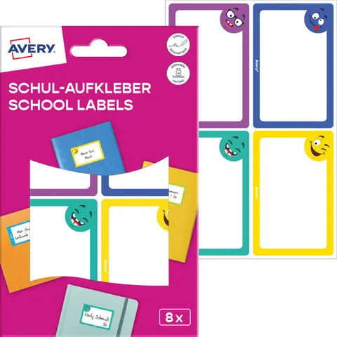 AVERY Zweckform Schuletiketten Gesichter 48x70 – Bild 1