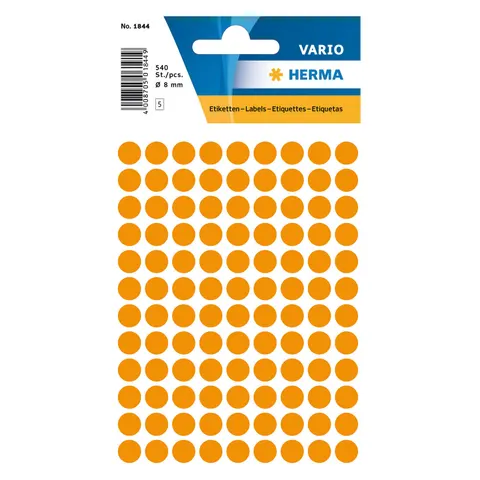 HERMA Klebepunkte Ø 8,0 mm leuchtorange – Bild 1