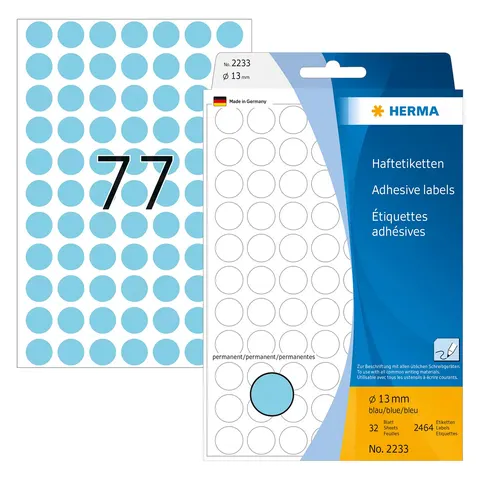 HERMA Klebepunkte Ø 13,0 mm blau – Bild 1
