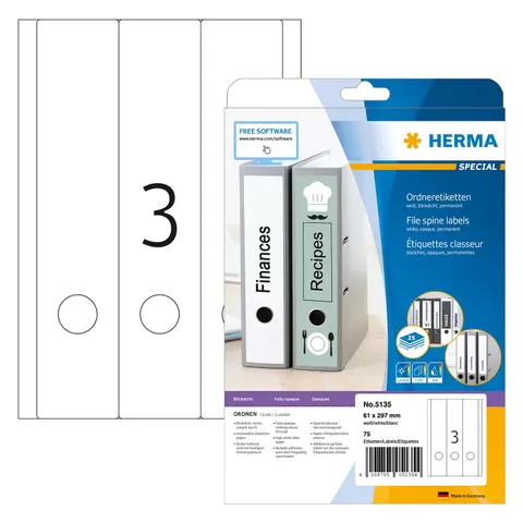 Herma File labels white 61x297 SuperPrint 75 pcs. – afbeelding 1
