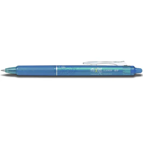 Rollerpen PILOT friXion clicker medium lichtblauw – afbeelding 1