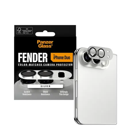 PanzerGlass ® Fender Camera Lens Protector Silver iPhone Duo – image 1