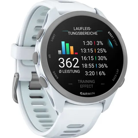 Forerunner 170 Music, Whitestone with Whitestone/Cloud Blue Band – image 1