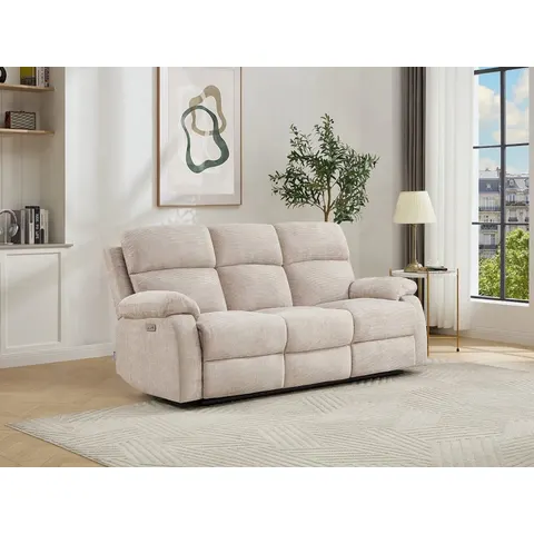 vente-unique.com Canapé relaxation polyester 3 places beige 201x100x96cm – image 1