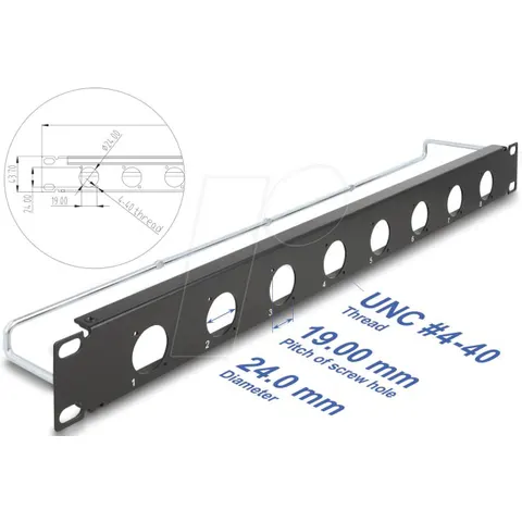 DELOCK 67059 - 19? D-type patch panel 8 port 1 U black – image 1
